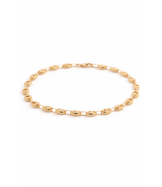 ROEMER ROEMER Geelgouden armband koffieboonschakel 19,5 cm