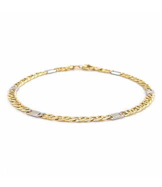 ROEMER ROEMER 14k bicolor gouden armband valkenoog 3.5mm/19.5cm
