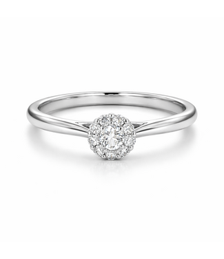 ROEMER ROEMER ring 14k witgoud flower XS met diamant 0.54ct 55