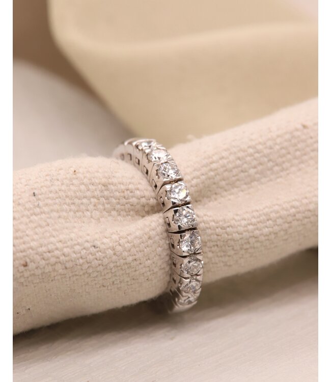 Positano 18k witgouden Flexring met diamant (0.88ct)