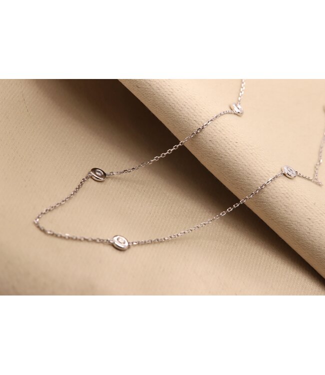 ROEMER witgouden ketting met diamant 0.39ct