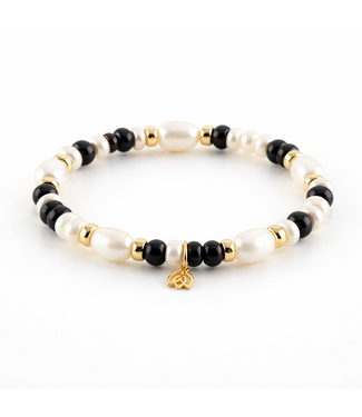 Y&G Y&G Armband Onyx, Parels en 14k geelgoud PSP0043