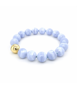 ROEMER ROEMER armband Chalcedoon met geelgouden magneetsluiting