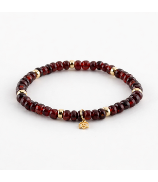 Y&G Y&G Armband Granaat & 14k goud 7042-S