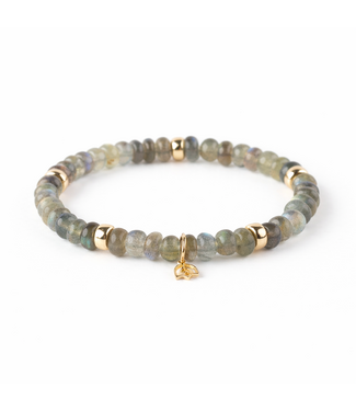 Y&G Y&G armband labradoriet en 14k gouden beads 7038