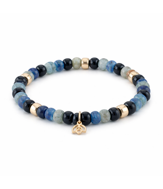 Y&G Y&G armband onyx, labradoriet en kyaniet 14k goud SP0037