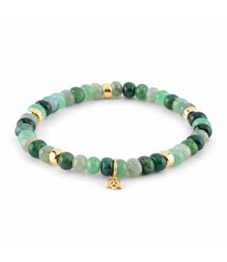 Y&G Y&G armband aventurijn, labradoriet en agaat 14k goud SP0036