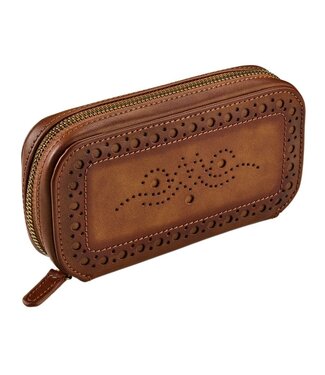 WOLF WOLF watch zip case 2 piece brogue burnished brown 443406