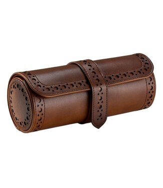 WOLF Wolf brogue triple watch roll burnished brown 443306