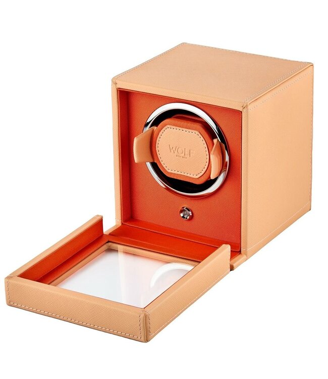 WOLF watchwinder cube single peach/orange 461162