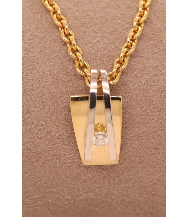 R&C hanger Galla geel/witgoud 14kt 0.10ct. Si/Vs
