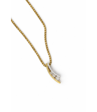 R&C R&C Bicolor gouden hanger Victoire 14k met 0.20ct briljant