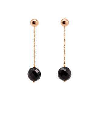 Monzario Monzario rosegouden oorhangers met onyx O1198R