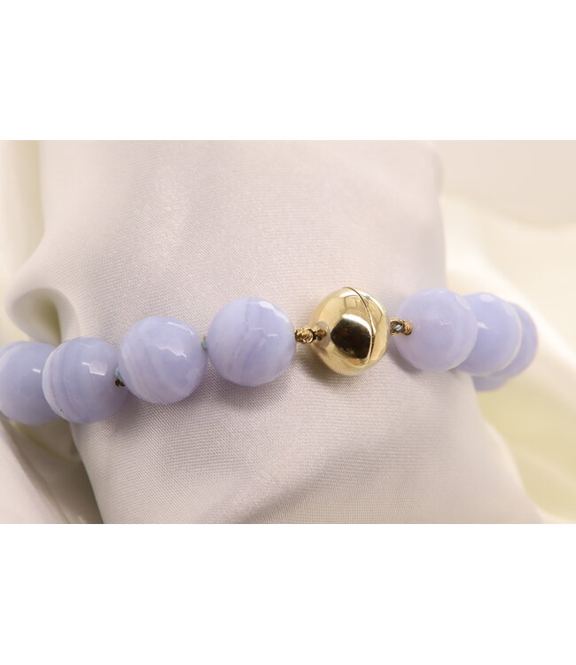 ROEMER armband Chalcedoon met geelgouden magneetsluiting