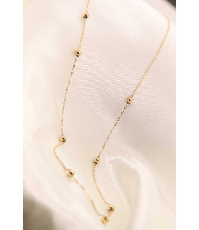 ROEMER geelgouden collier balletjes VIZ0082