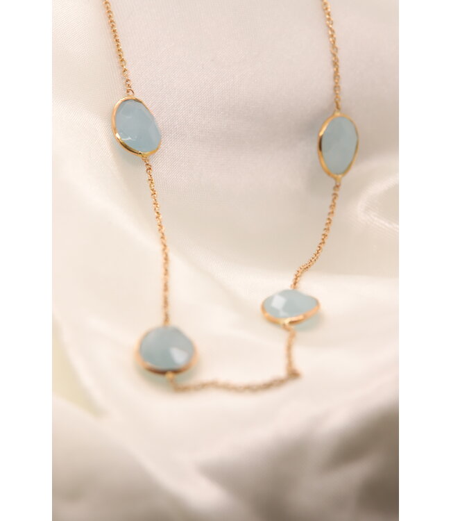 ROEMER 18K rosegouden collier met Aquamarijn