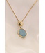 Monzario geelgouden collier met Aquamarijn 1380C