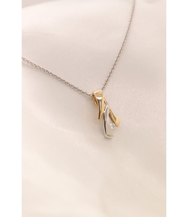 Passione hanger goud 14k met diamant 0.04