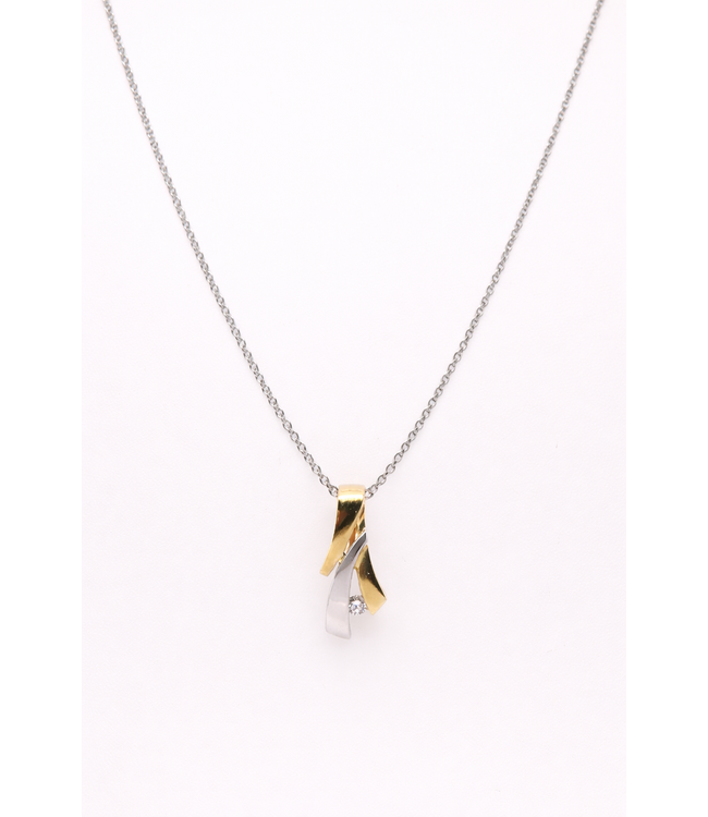 Passione hanger goud 14k met diamant 0.04