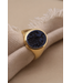 Herenring goud 14k met blauwlagen steen model 328 met wapengravure