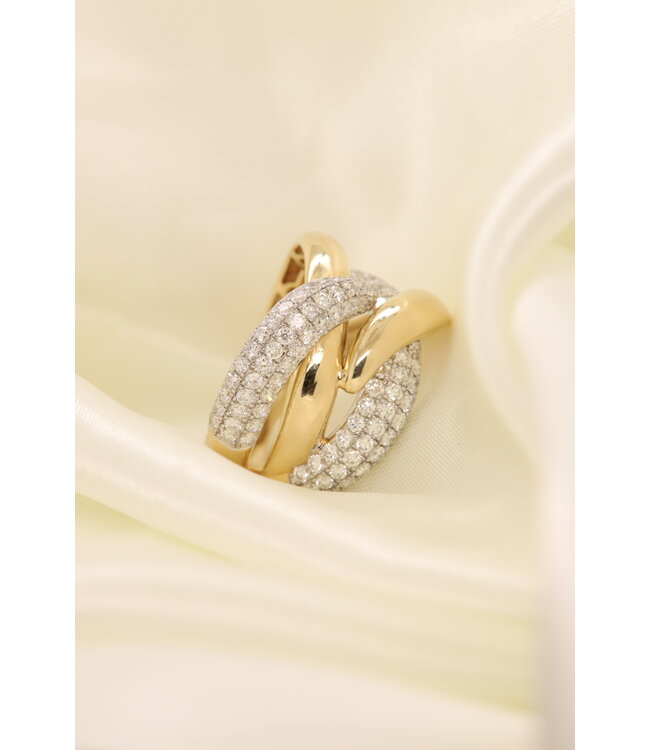 Passione ring goud 14k met diamant 1.34ct. Si/H maat 56
