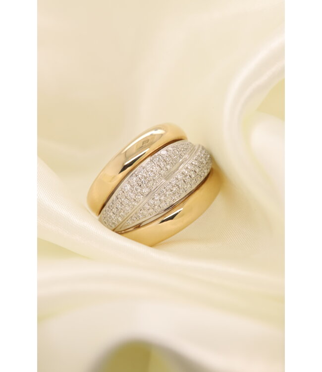 Passione ring goud 14k met diamant 0.77ct Si/G maat 55