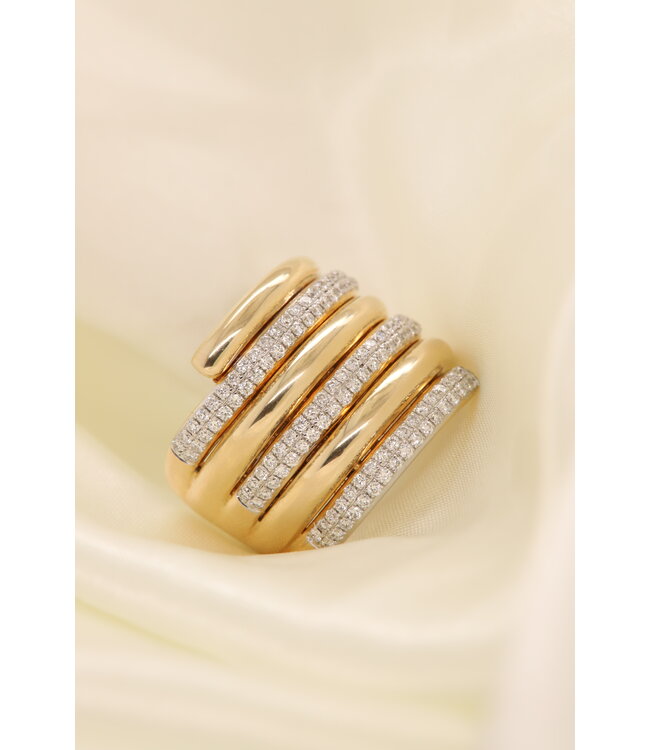 Passione ring goud 14k met diamant 0.76ct Si/G maat 55