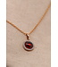 Passione hanger roségoud 14k met granaat & diamant 0.08ct Si/H