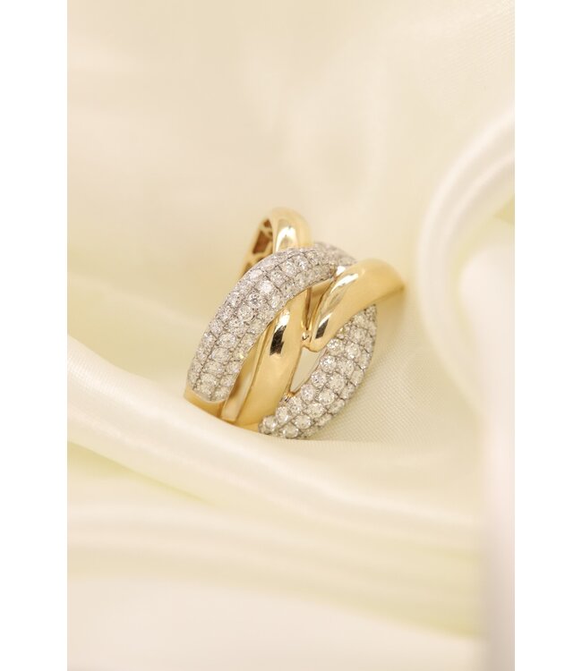 Passione ring goud 14k met diamant 1.34ct. Si/H maat 57