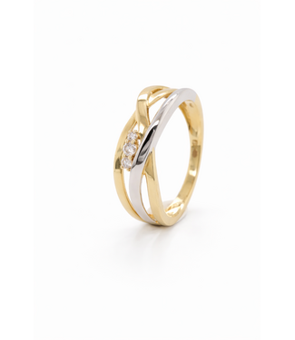 Passione Passione Ring geel/witgoud 14k met diamant 0.08ct H Si maat 56