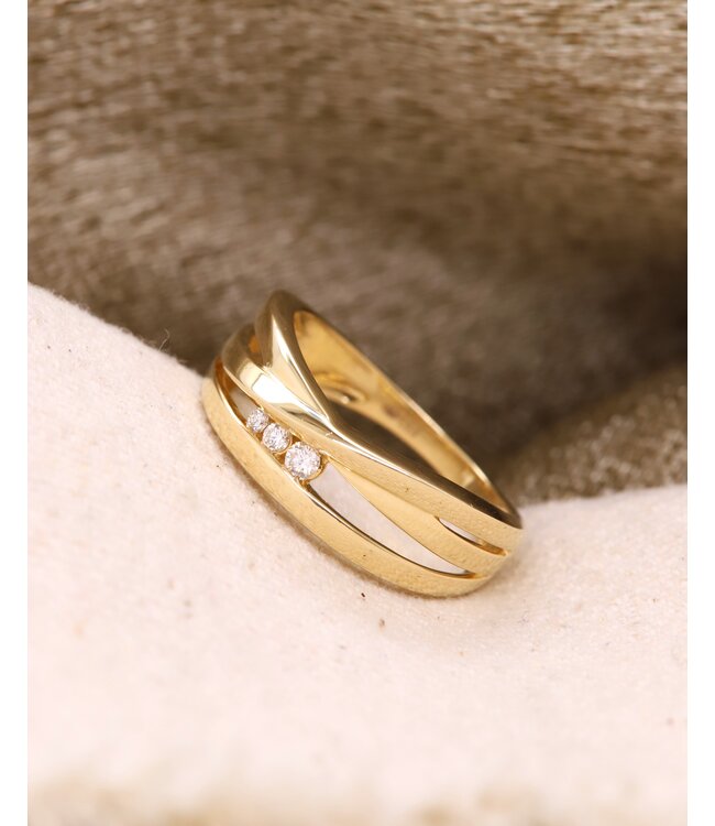 Passione Ring geelgoud 14k met diamant 0.08ct H Si