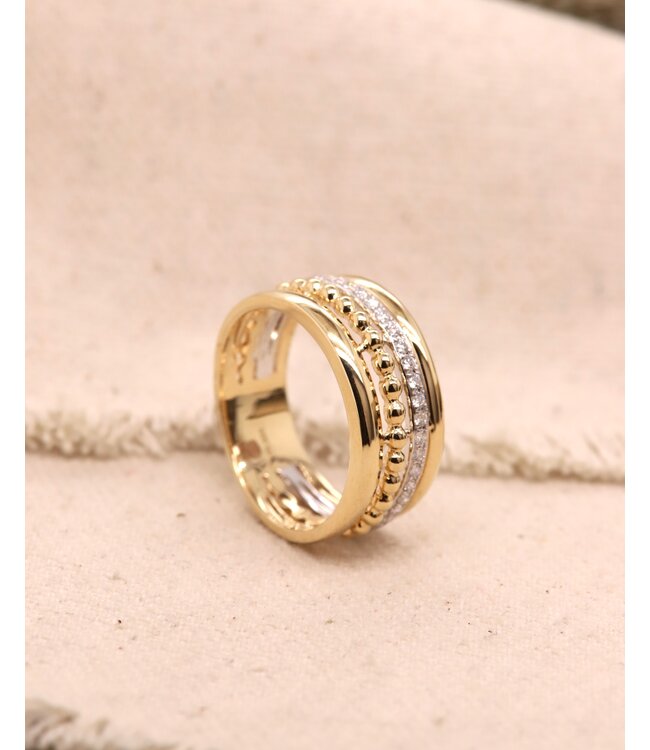 Passione Combiring goud 14k met diamant 0.17ct Si/H maat 56