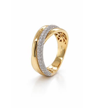 Passione Passione Ring Geelgoud 14k  met diamant0.53ct maat 58