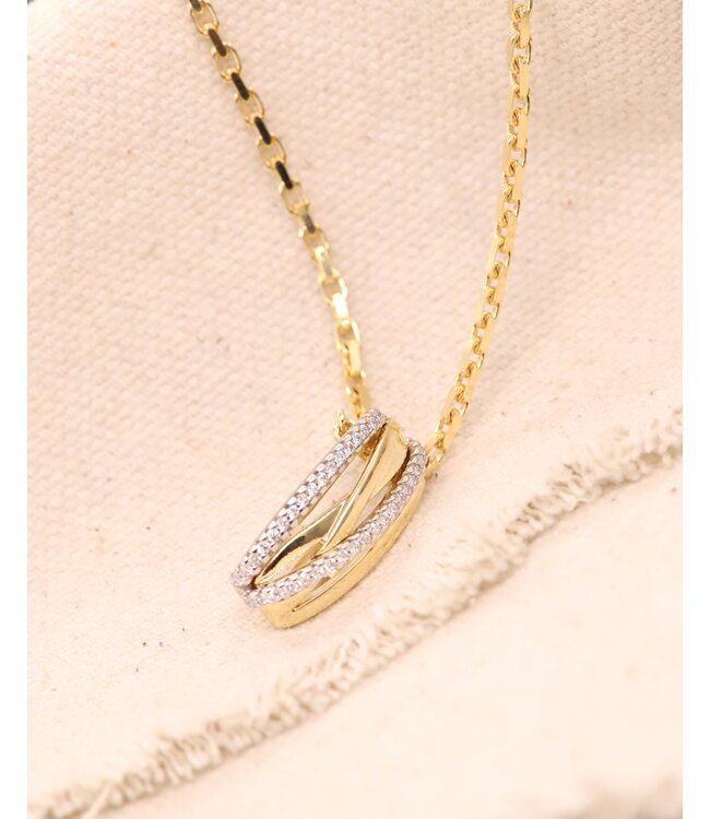 ROEMER Hanger goud bicolor 14k met diamant 0.17ct H Si