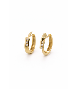 Passione Passione Oorringen geelgoud met diamant 0.15ct