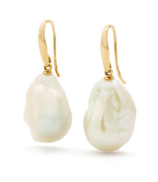 ROEMER ROEMER oorhangers met barokke zoetwaterparel 28x16mm