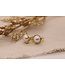 ROEMER Parel Oorknoppen Bloem 14k geelgoud 6mm