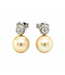 ROEMER by Bregje 14 karaat witgouden oorsieraden met Zuidzee parel en 2 x 0.07 ct briljant SI/W.