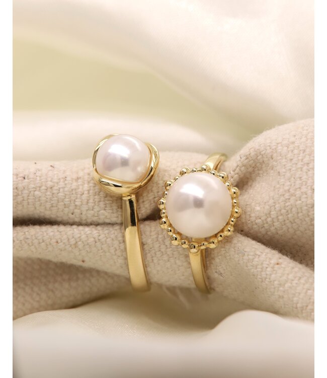 ROEMER ring Sydney goud 14k met parel maat 17,5
