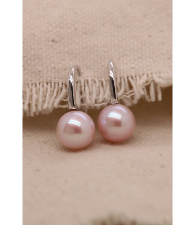 ROEMER witgouden oorhangers met parel