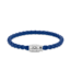 Montblanc Momtblanc Armband Steel 3 rings blue leather MB 130899