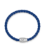 Momtblanc Armband Steel 3 rings blue leather MB 130899