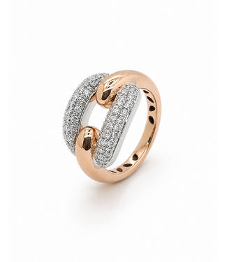 Positano Positano ring rosé/witgoud 18k met diamant 0.90ct maat 53