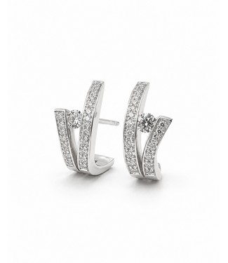 R&C R & C oorknoppen Victoire Riche witgoud 14k met diamant 0.46ct Si river