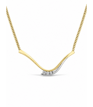 R&C R&C Victoire choker geel/witgoud 14k met diamant 0.15ct. Si