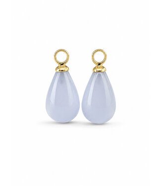 ROEMER ROEMER oorbelhangers 14k geelgoud met Chalcedoon