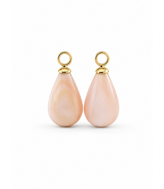 ROEMER ROEMER geelgouden oorbelhangers met roze parelmoer