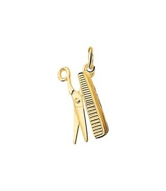 Tomylo gouden hanger kappersschaar en kam 4002343
