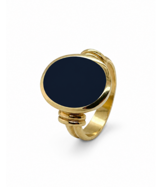 R&C R&C herenring goud 14k met lagensteen kleur 1 maat 20