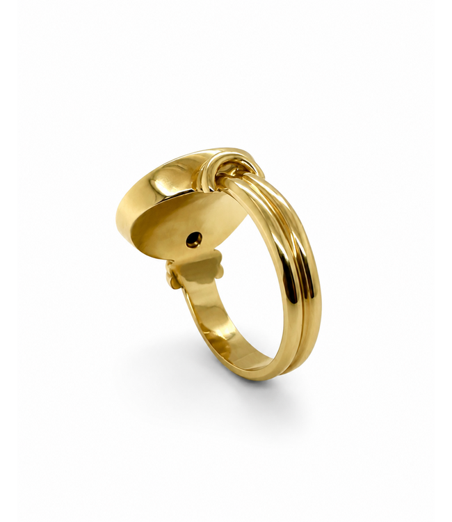 R&C herenring goud 14k met lagensteen kleur 1 maat 20
